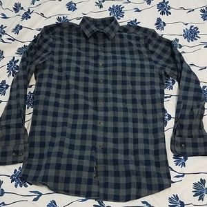 Blue and grey button down